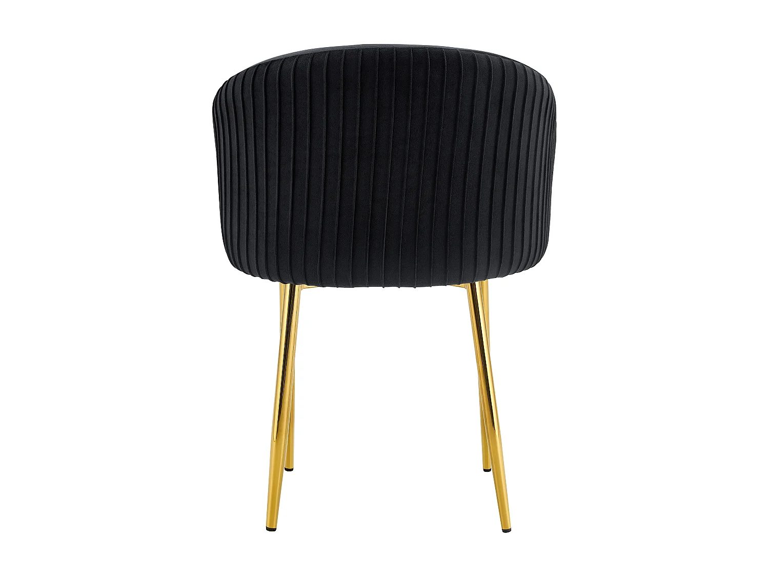 Lot 2 Chaises Salle à Manger Carlita Accoudoirs Velours Noir Pieds Gold 44,5x50x80cm