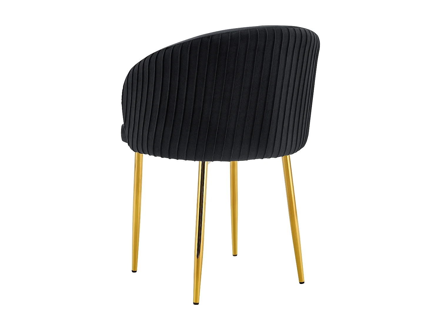 Lot 2 Chaises Salle à Manger Carlita Accoudoirs Velours Noir Pieds Gold 44,5x50x80cm