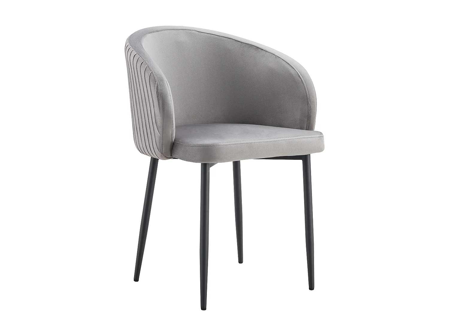 Lot 2 Chaises Salle à Manger Carlita Accoudoirs Velours Gris Pieds Gold 44,5x50x80cm