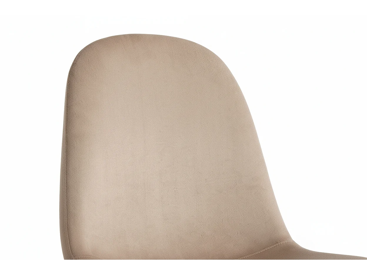 Lot de 6 chaises scandinaves en velours taupe pieds chrome 44x50x87 cm