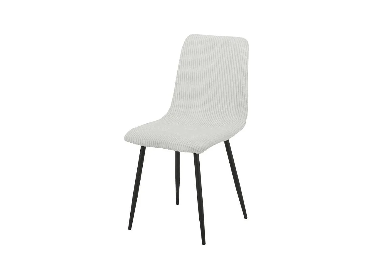 Lot de 4 chaises BOBBY pieds métal noir assise velours côtelé