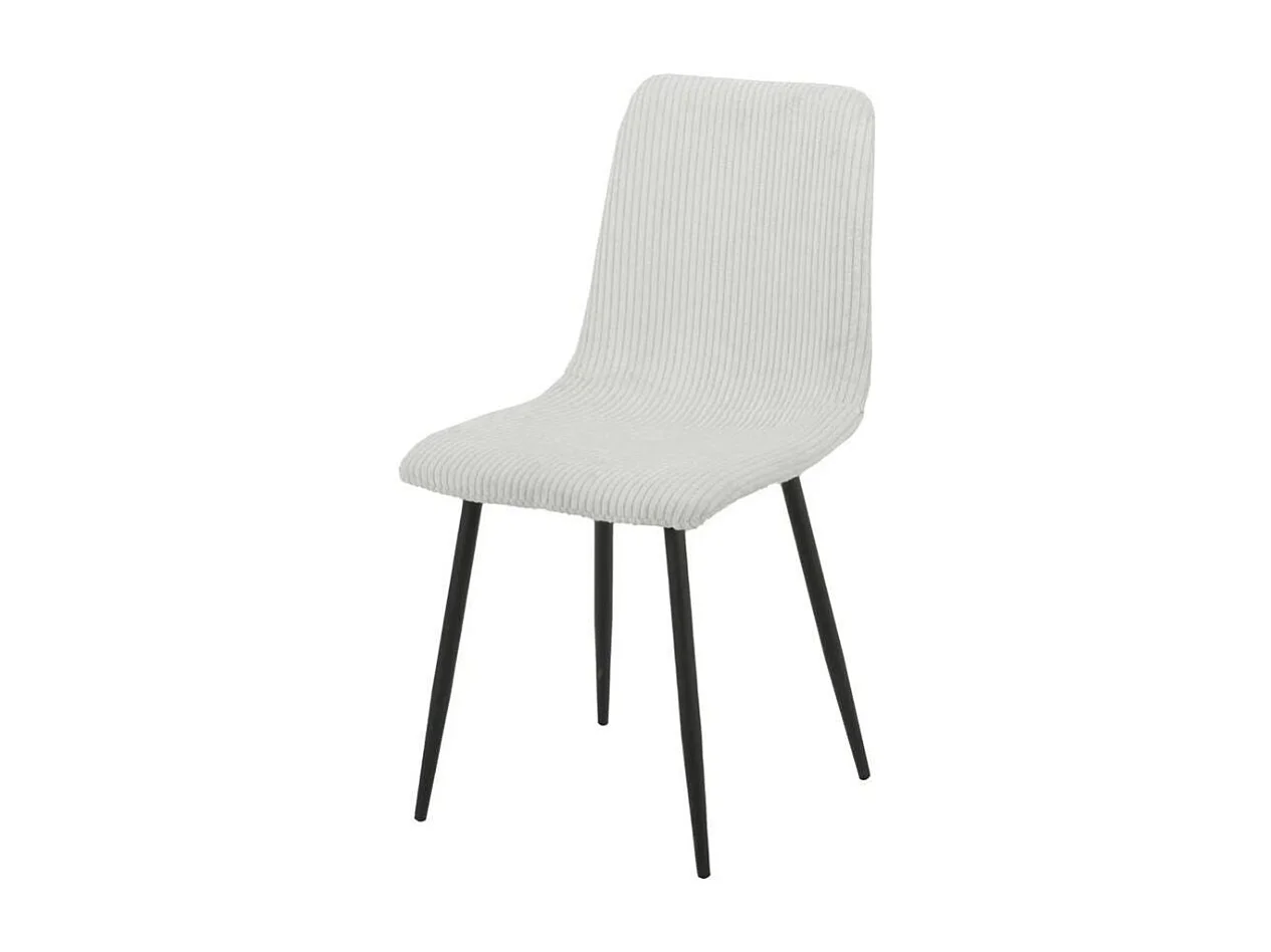 Lot de 4 chaises BOBBY pieds métal noir assise velours côtelé
