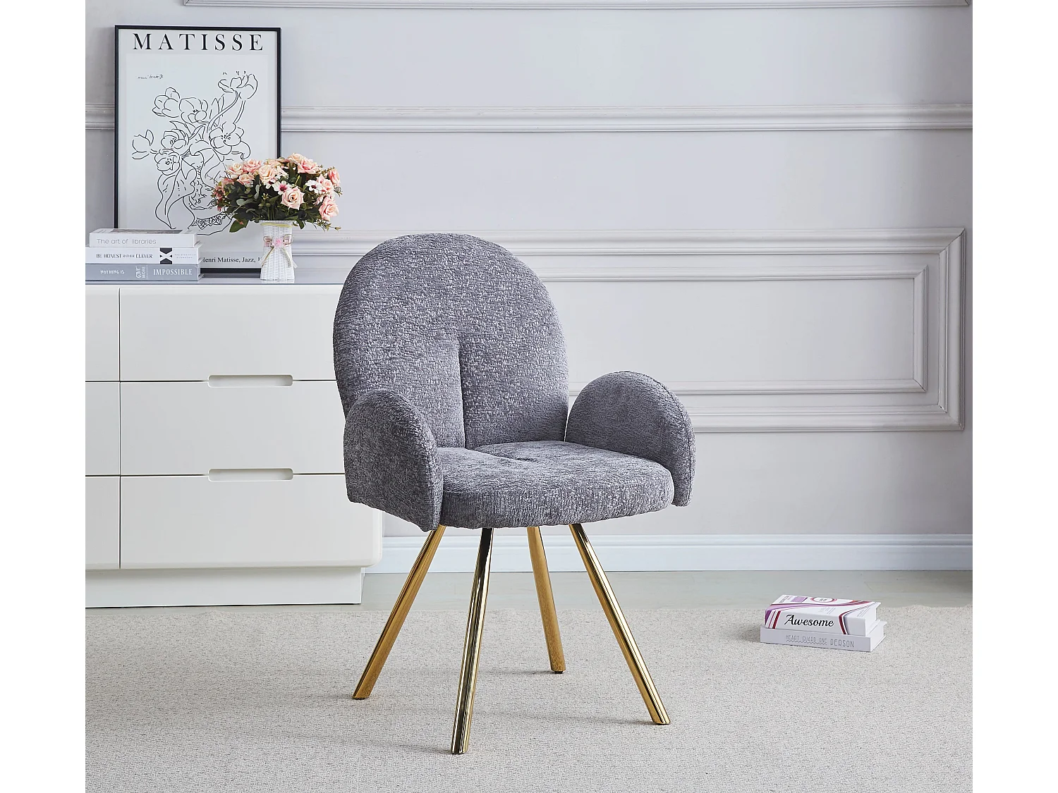 Lot de chaises MIMI avec Accoudoirs Gold 62x63x92 cm