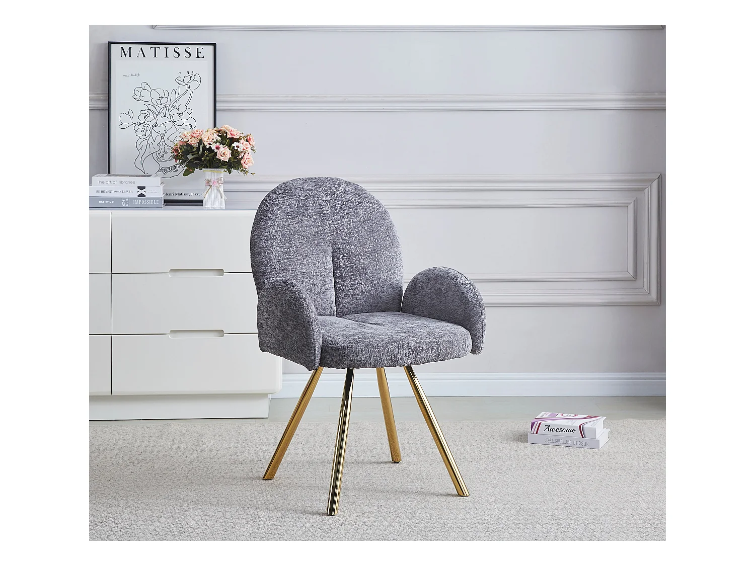 Lot de chaises MIMI avec Accoudoirs Gold 62x63x92 cm
