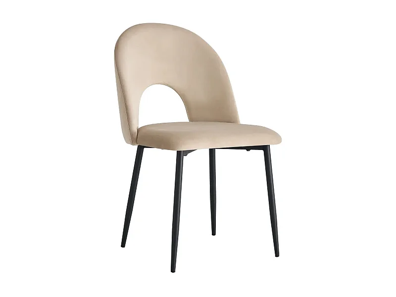 Lot de chaises TEDDY métal noir velours