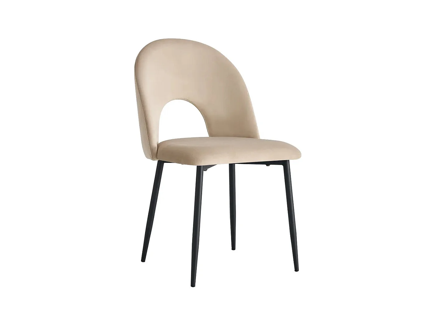 Lot de chaises TEDDY métal noir velours