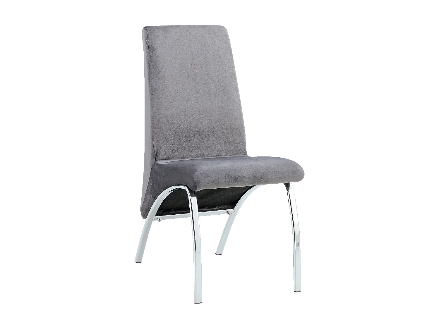 Lot de 4 Chaises Fate chrome et velours Gris