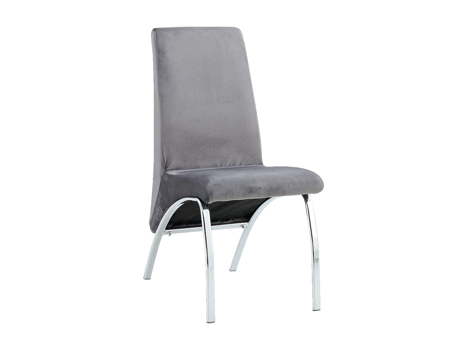 Lot de 4 Chaises Fate chrome et velours Gris