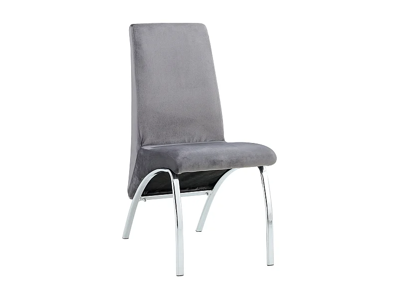 Lot de 4 Chaises Fate chrome et velours Gris