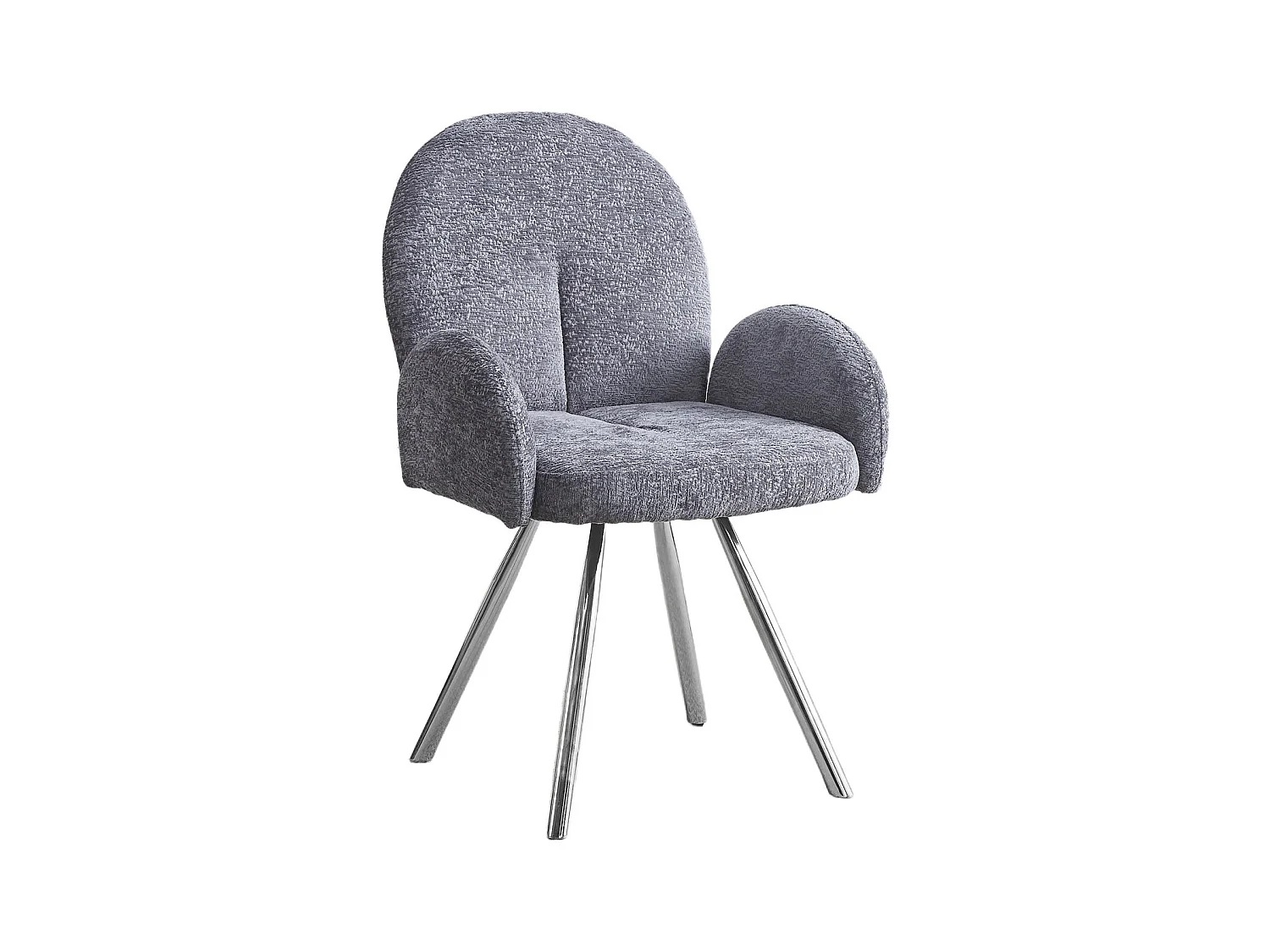 Chaise ELISA Velours & Pieds Chrome 42x55x87 cm