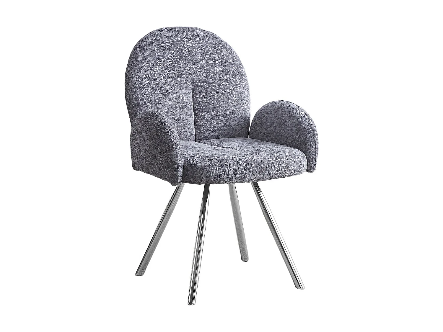 Lot de 2 Chaise ELISA Velours & Pieds Chrome 42x55x87 cm