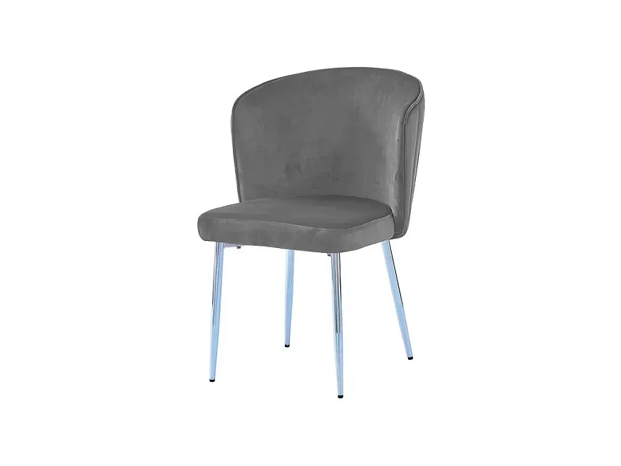 Lot de chaises moderne DIANA chrome velours