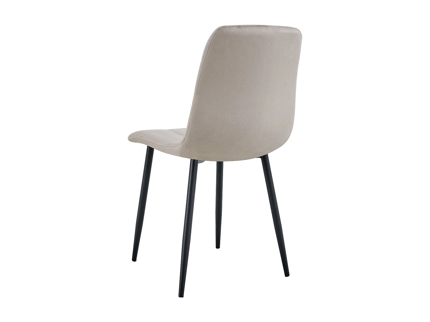 Lot 4 Chaises Salle à Manger Elisa Velours Taupe Pieds Métal Noir 42x55x87cm