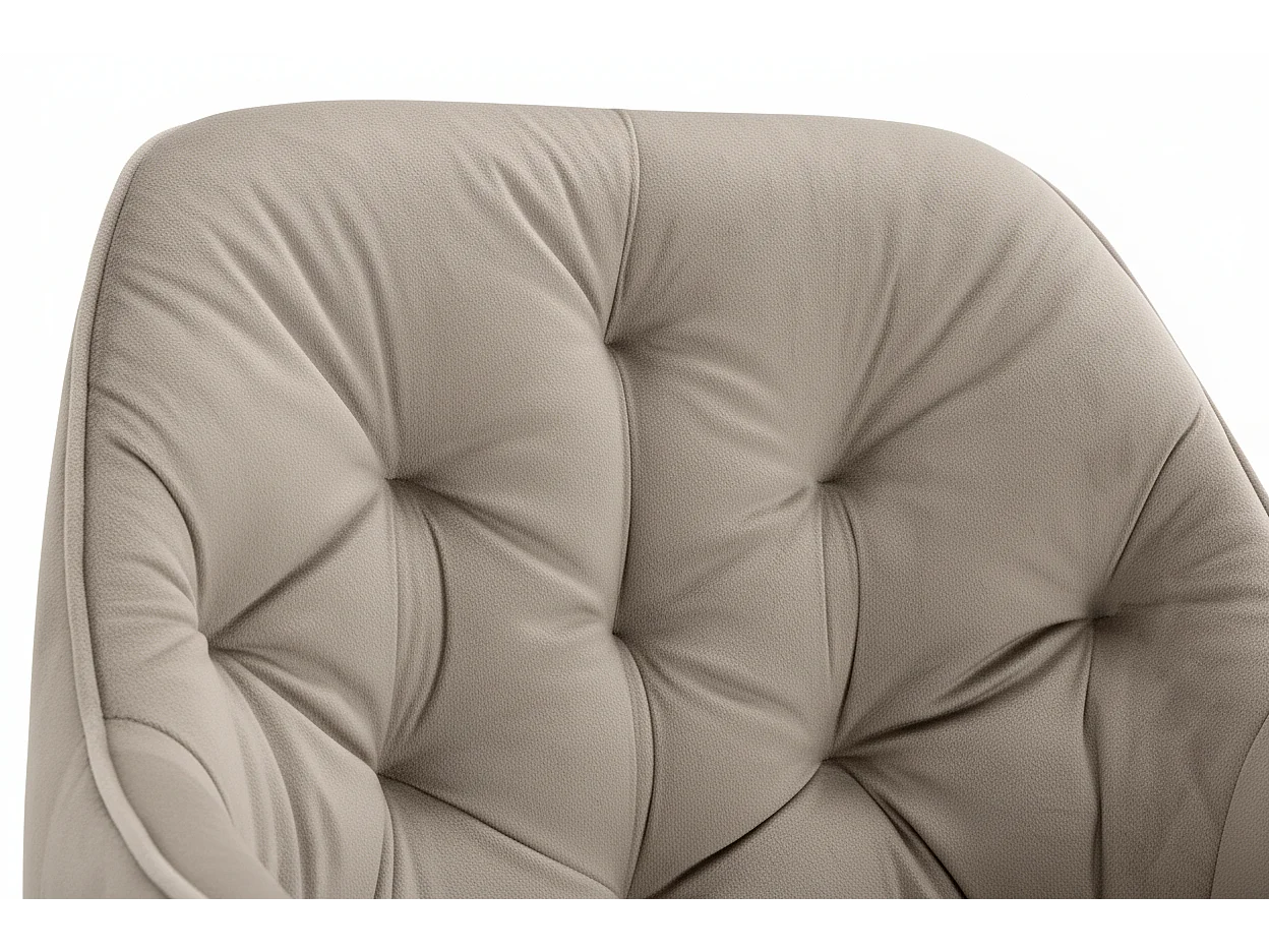 Lot 2 Chaises Salle à Manger Jade Accoudoirs Velours Taupe Pieds Métal Noir 53,5x53x84cm