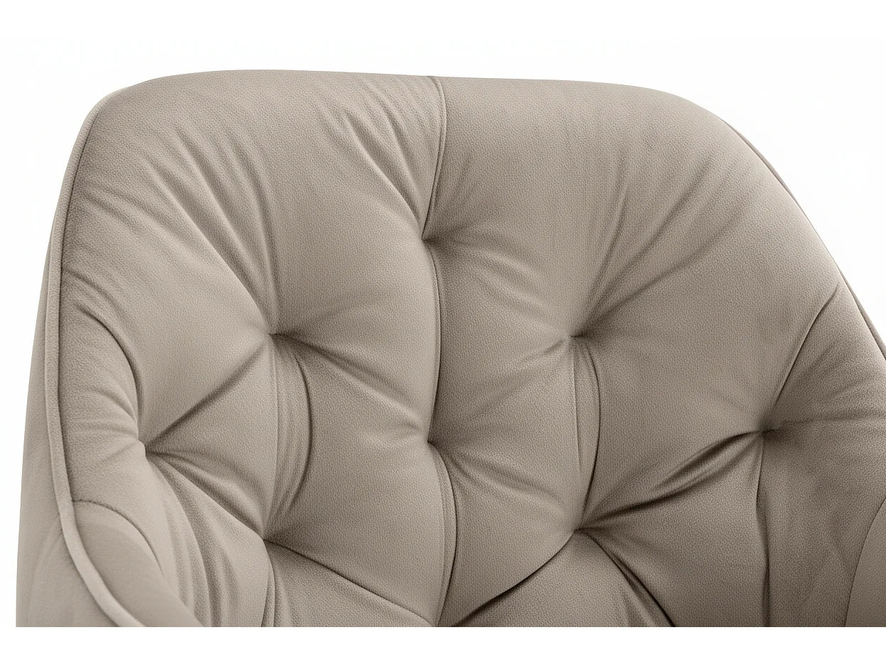 Lot 2 Chaises Salle à Manger Jade Accoudoirs Velours Taupe Pieds Métal Noir 53,5x53x84cm