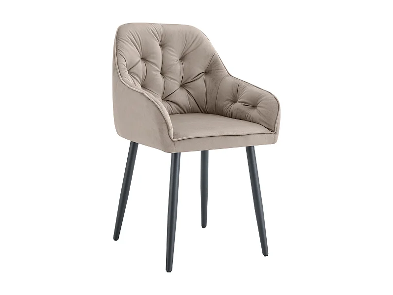 Lot de 2 Chaises JADE Métal Noir avec Accoudoirs en velours 53,5x53x84 cm