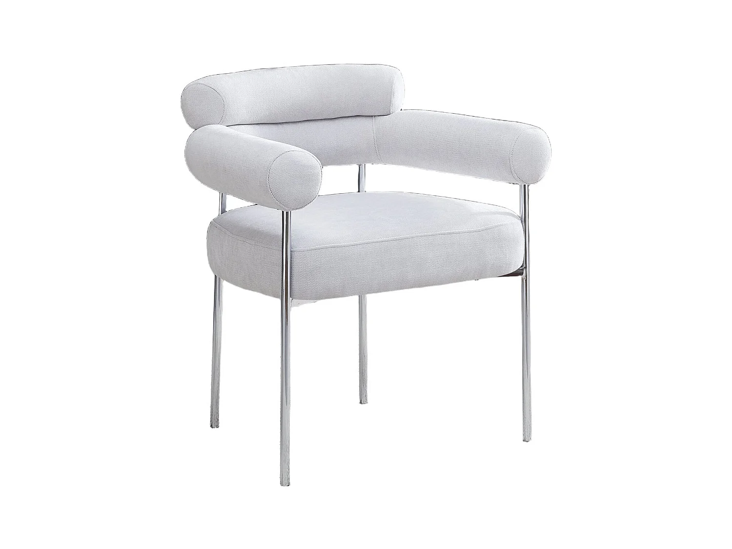 Lot de chaises BULLE avec Accoudoirs Velours & Pieds Chrome 72x60x77 cm