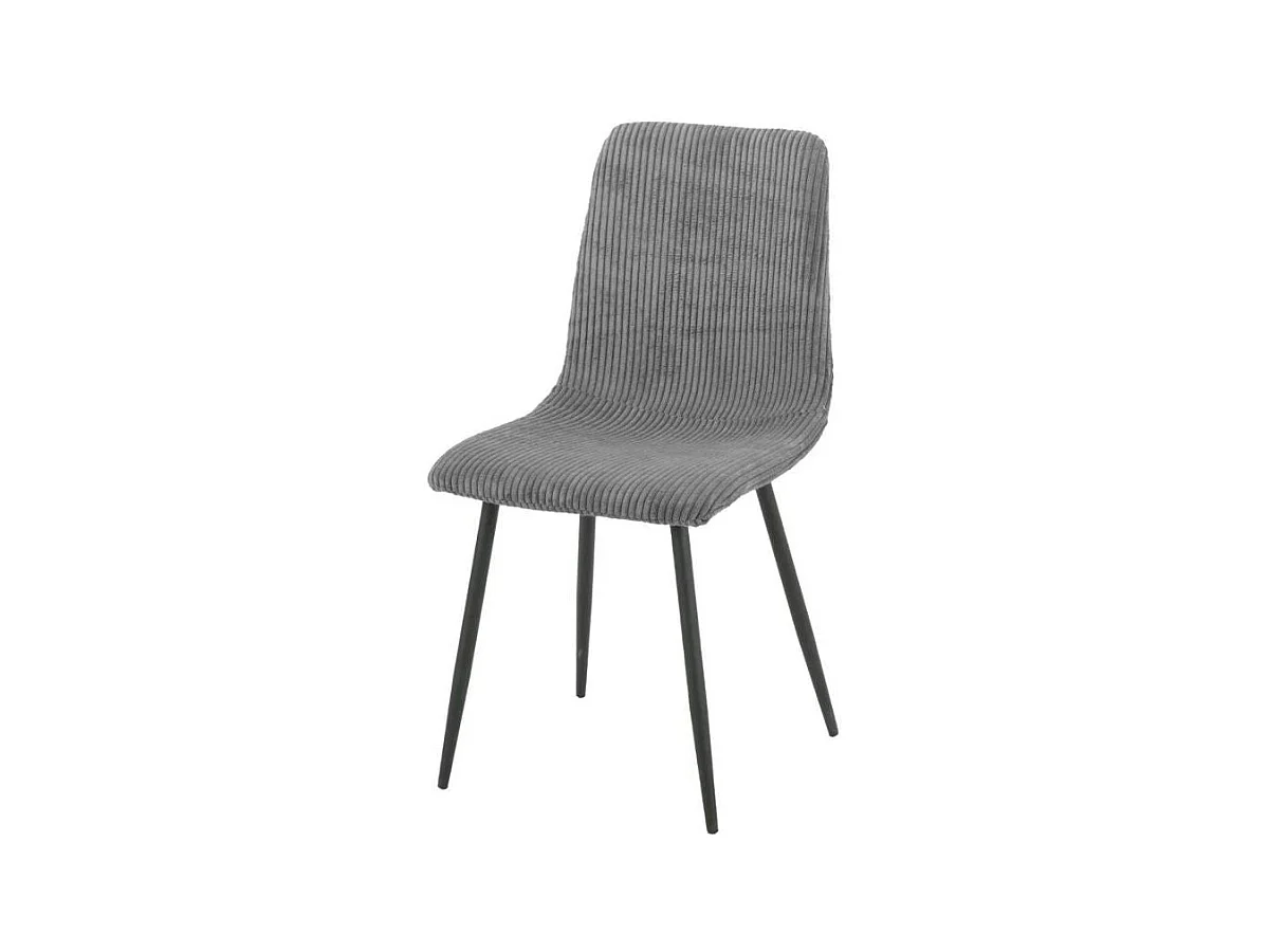 Lot de 4 chaises BOBBY pieds métal noir assise velours côtelé