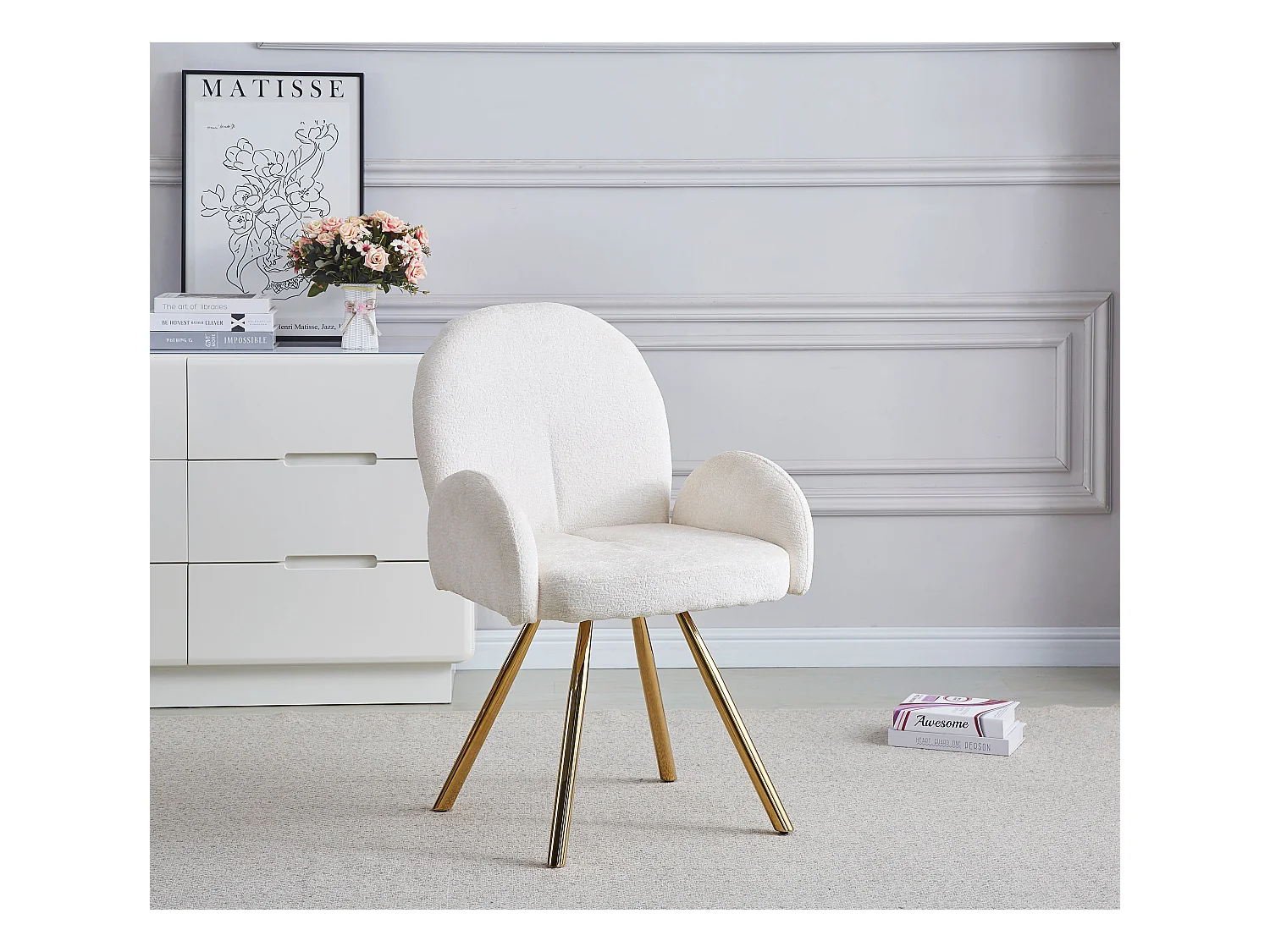 Lot de chaises MIMI avec Accoudoirs Gold 62x63x92 cm