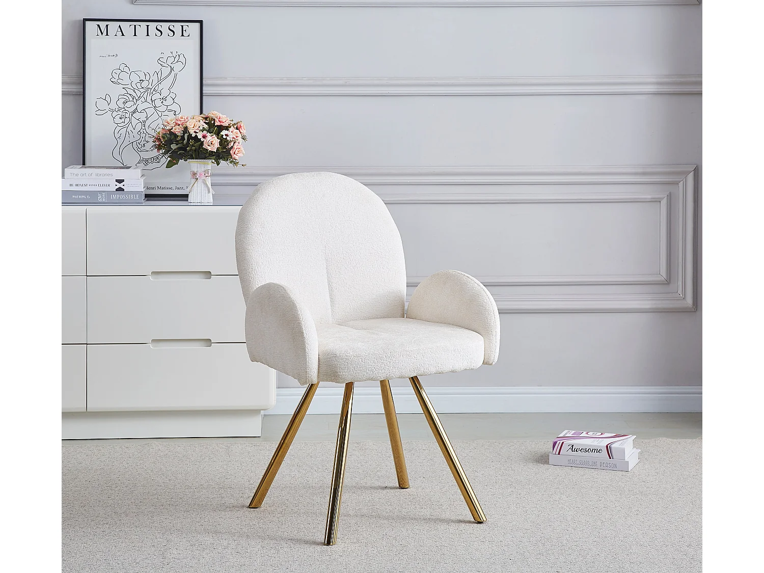 Lot de 2 chaises MIMI avec Accoudoirs Gold 62x63x92 cm