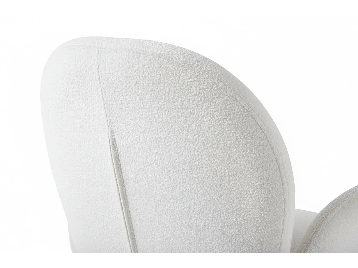 Lot 2 Chaises Salle à Manger Mimi Accoudoirs Écru Pieds Gold 62x63x92cm