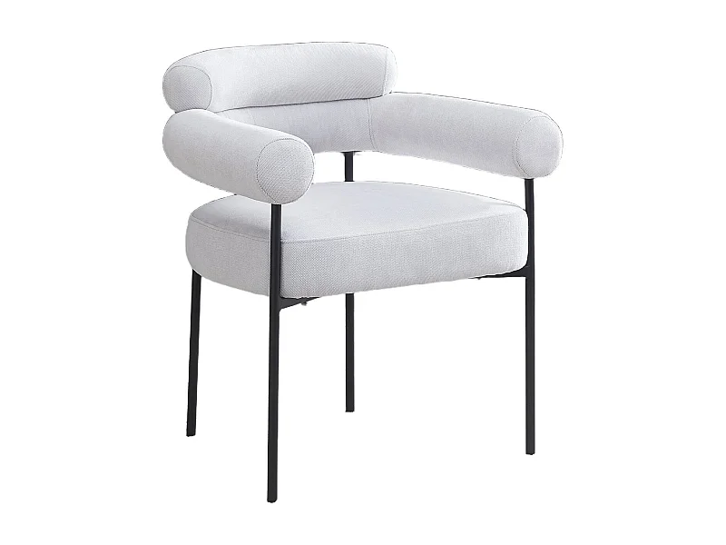 Lot de chaises BULLE avec Accoudoirs & Pieds Métal Noir 72x60x77 cm