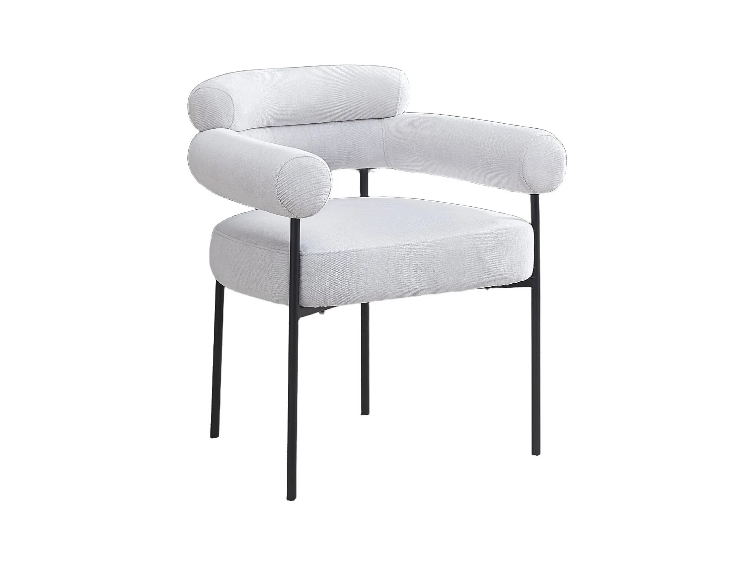 Lot de chaises BULLE avec Accoudoirs & Pieds Métal Noir 72x60x77 cm