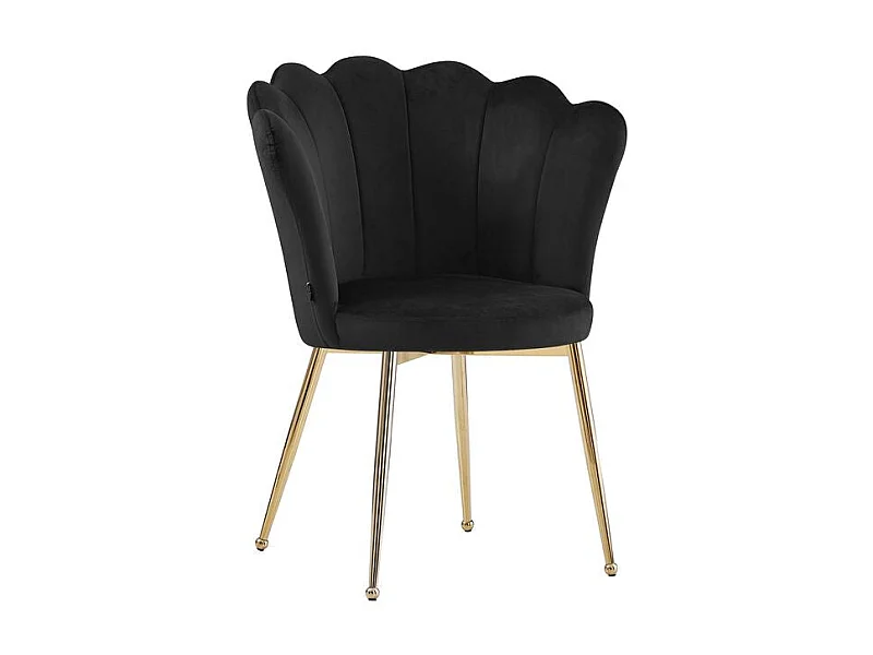 Lot de 2 chaises NYMPHEA pieds Gold assise Velours Noir