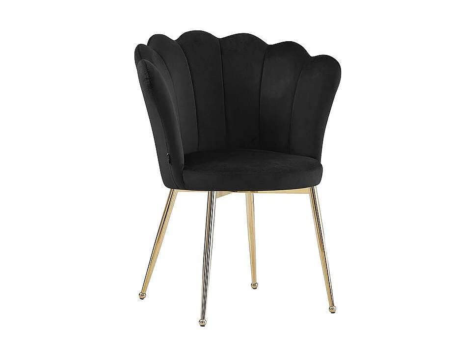 Lot de 2 chaises NYMPHEA pieds Gold assise Velours Noir