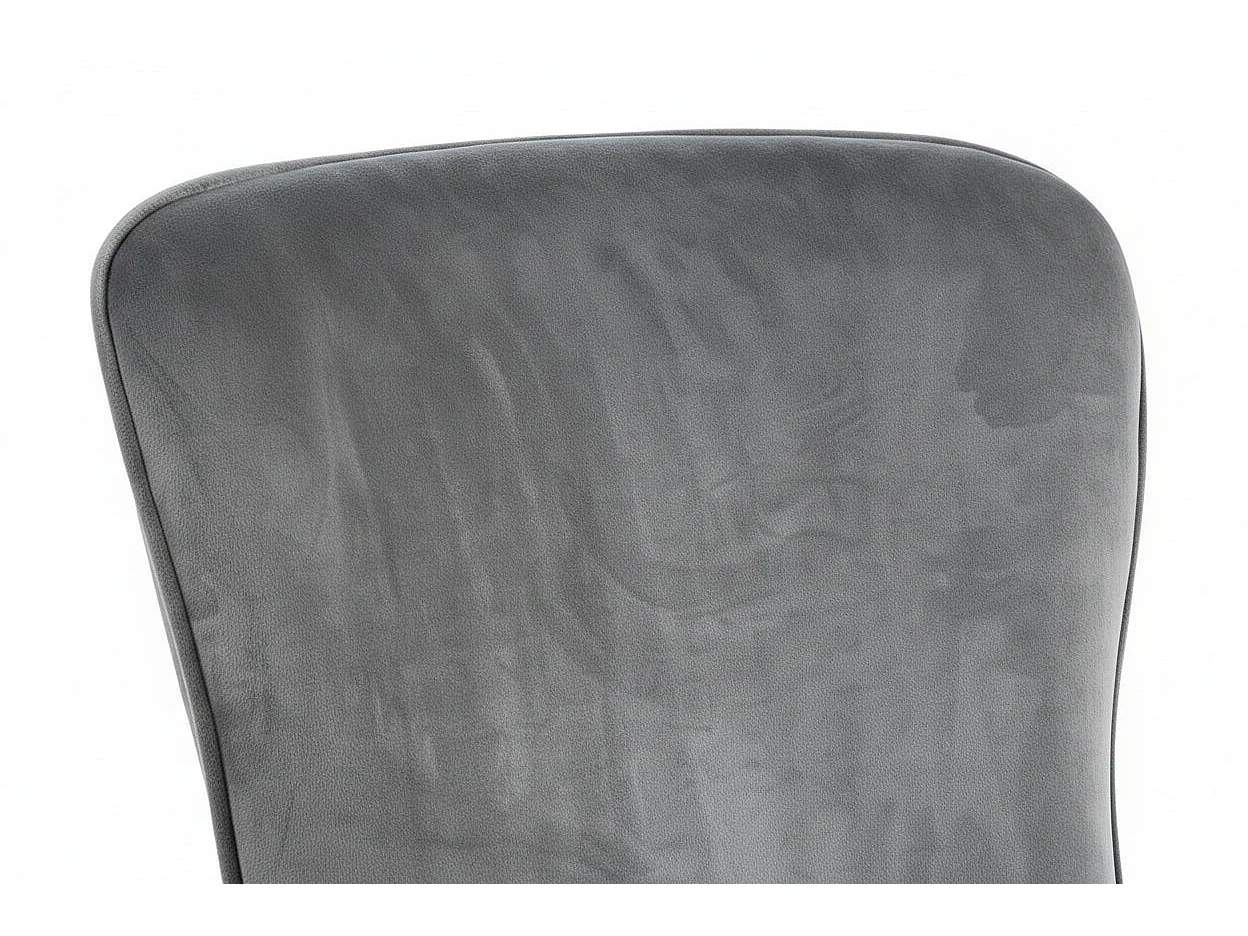 Lot 4 Chaises Salle à Manger Gabrielle Velours Anthracite Capitonné Pieds Métal Noir