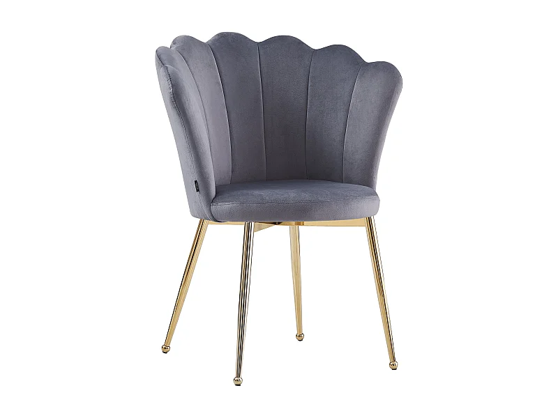 Lot de 2 chaises NYMPHEA pieds Gold assise Velours Anthracite