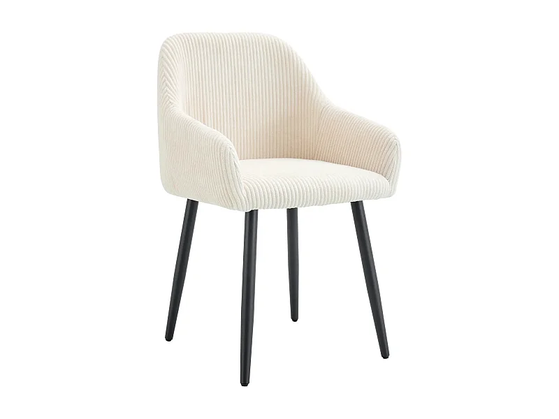 Lot de 2 chaises avec accoudoir PEACH pieds métal noir