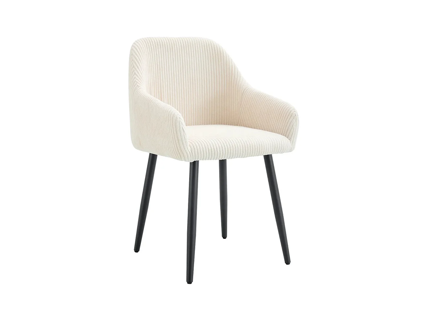 Lot de chaises avec accoudoir PEACH pieds métal noir