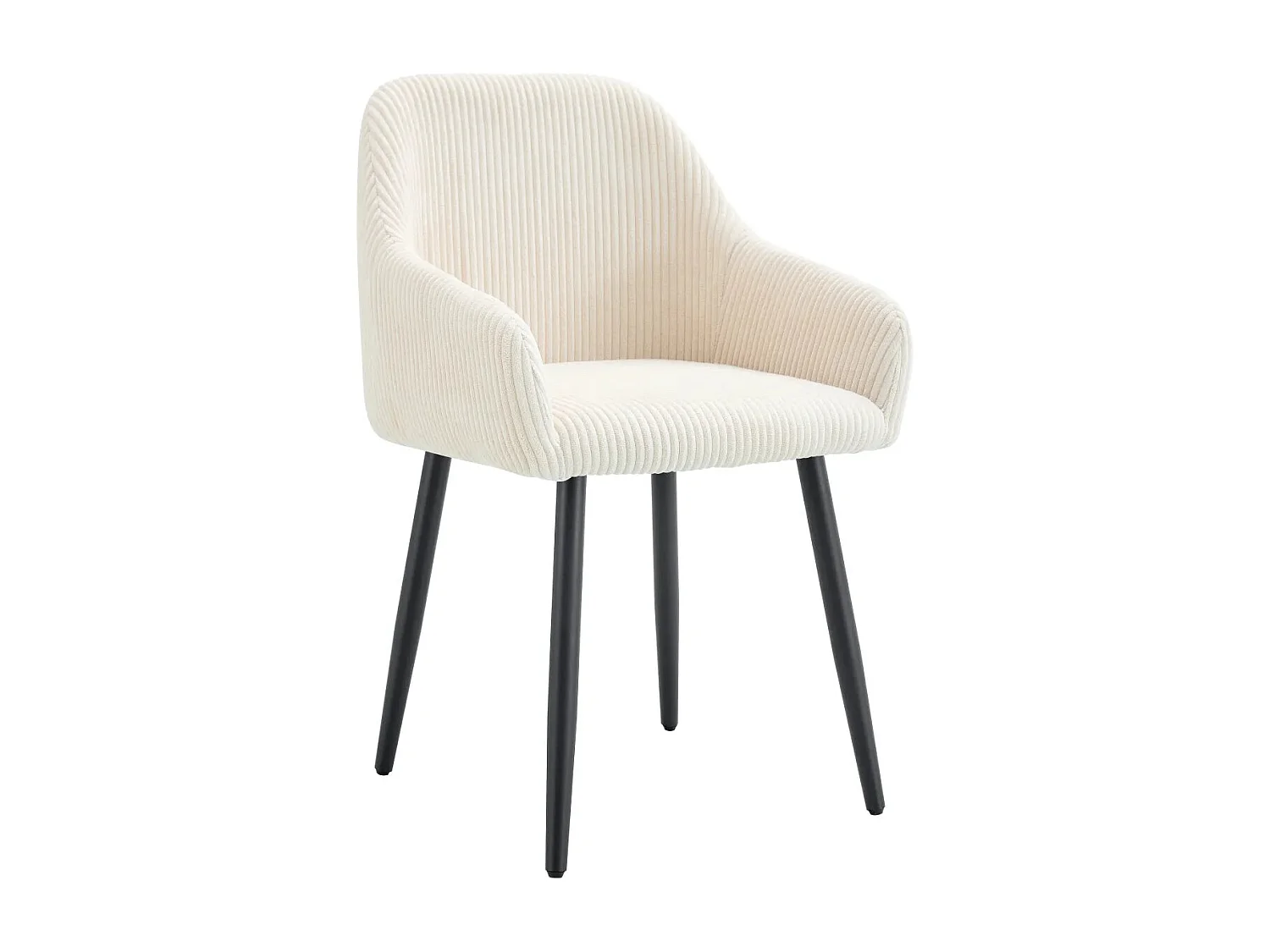 Lot de 2 chaises avec accoudoir PEACH pieds métal noir