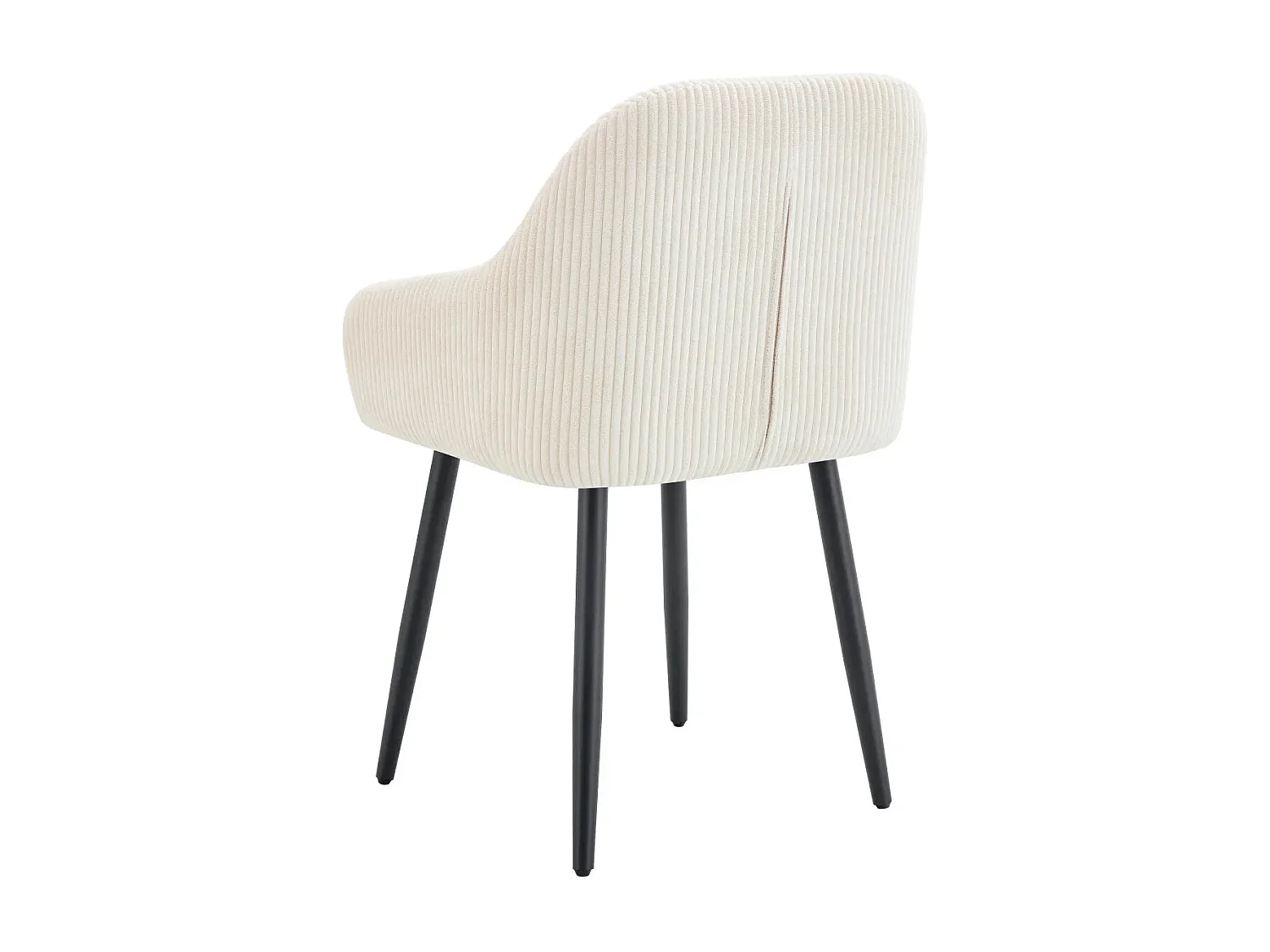 Lot 2 Chaises Salle à Manger Peach Accoudoirs Beige Pieds Métal Noir