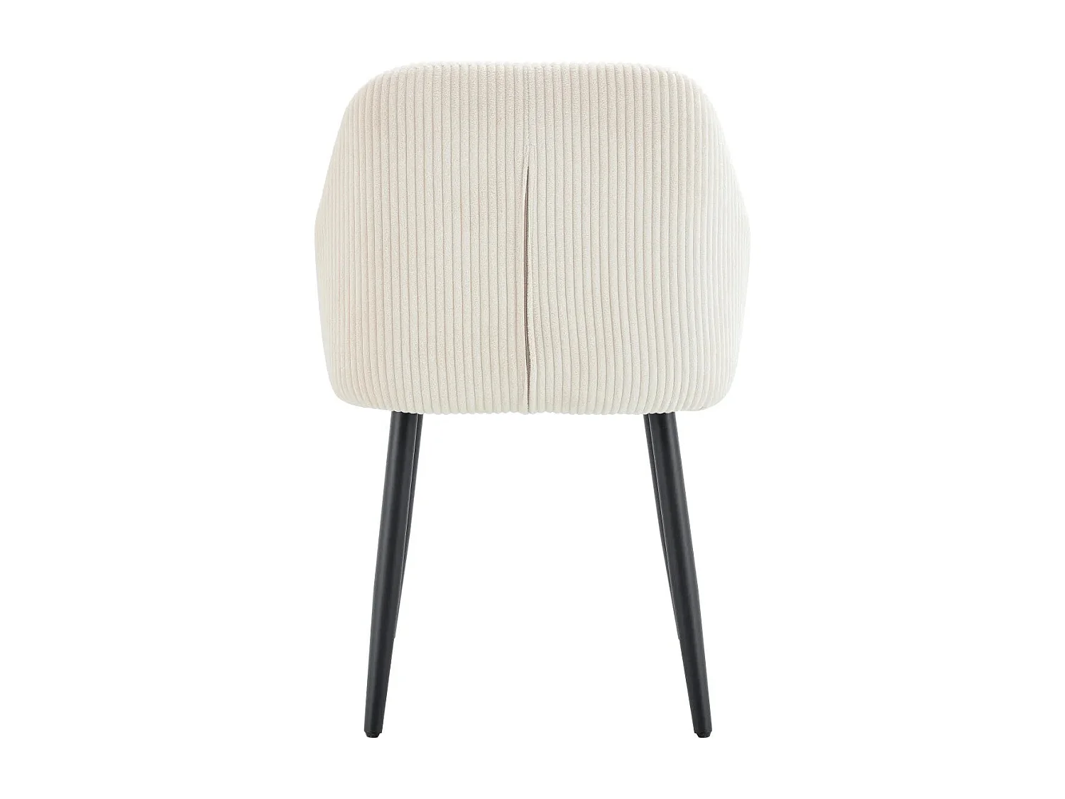 Lot 2 Chaises Salle à Manger Peach Accoudoirs Beige Pieds Métal Noir