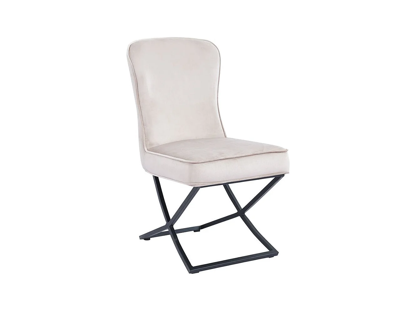 Lot de 4 chaises GABRIELLE Métal noir Velours Capitonné