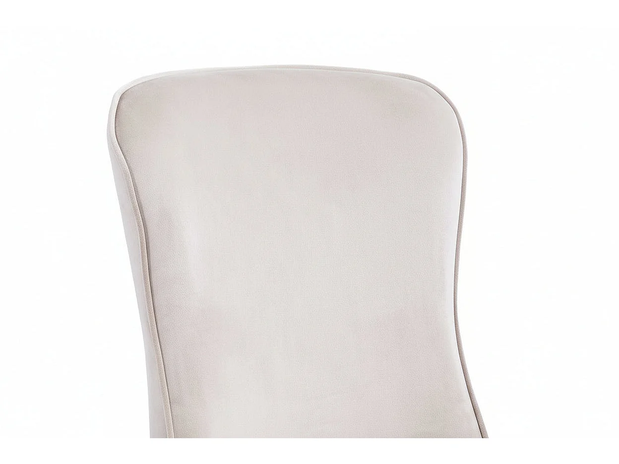 Lot 4 Chaises Salle à Manger Gabrielle Velours Beige Capitonné Pieds Métal Noir