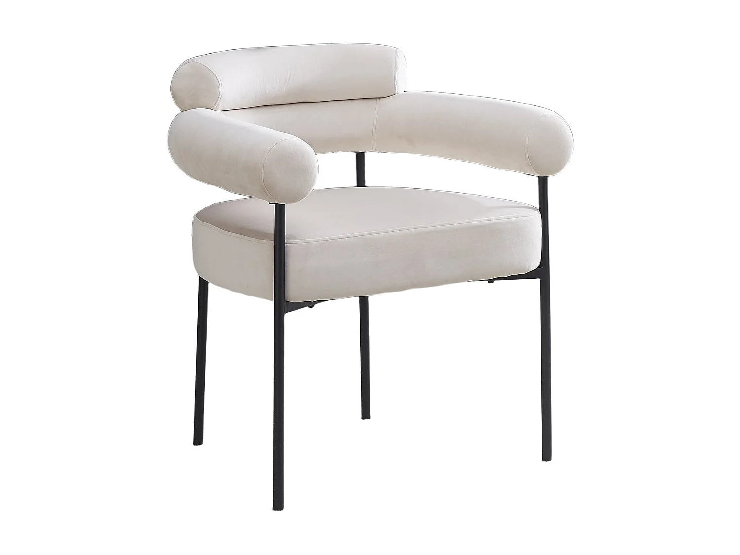 Lot de 2 chaises BULLE avec Accoudoirs & Pieds Métal Noir 72x60x77 cm