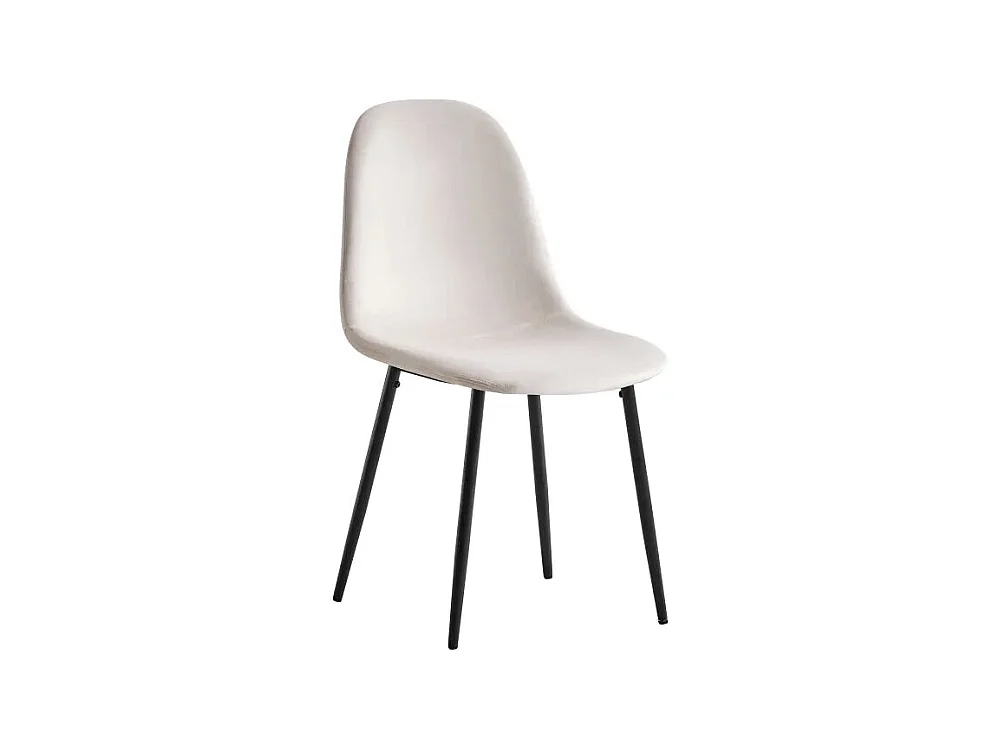 Lot de chaises SCANDINAVE en velours pieds métal noir