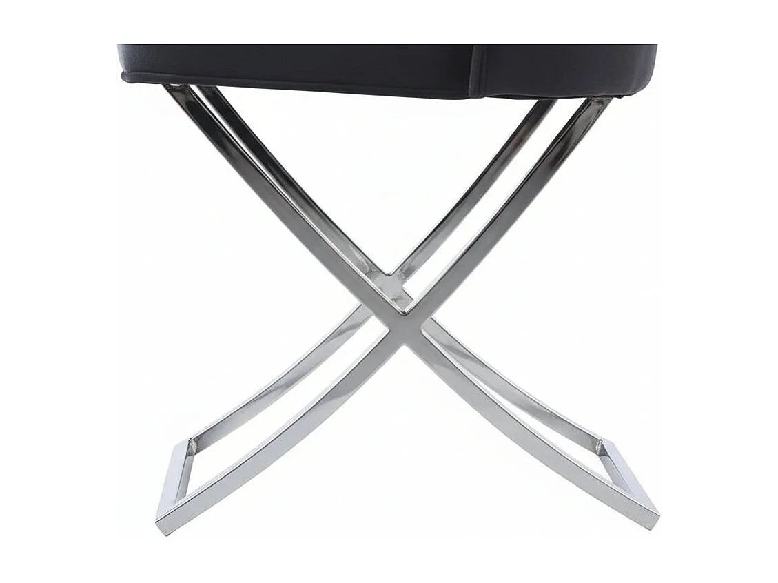 Lot 2 Chaises Salle à Manger Gabrielle Capitonnées Velours Anthracite Pieds Chrome 59x52x95cm