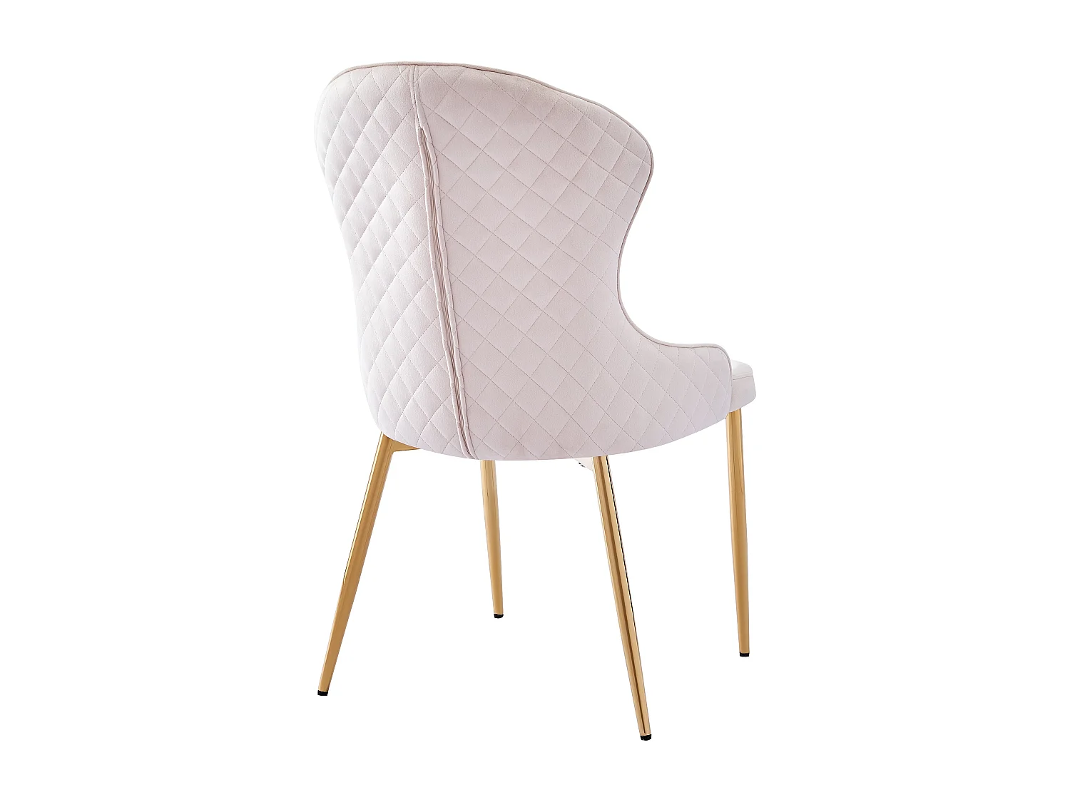 Lot 2 Chaises Salle à Manger Hilton Velours Beige Pieds Gold