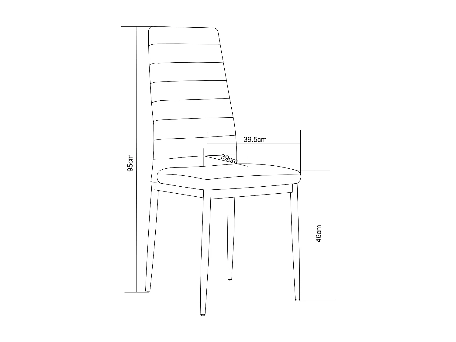 Lot 6 chaises velours gris pieds métal noir 52x45x90 cm TOLIA