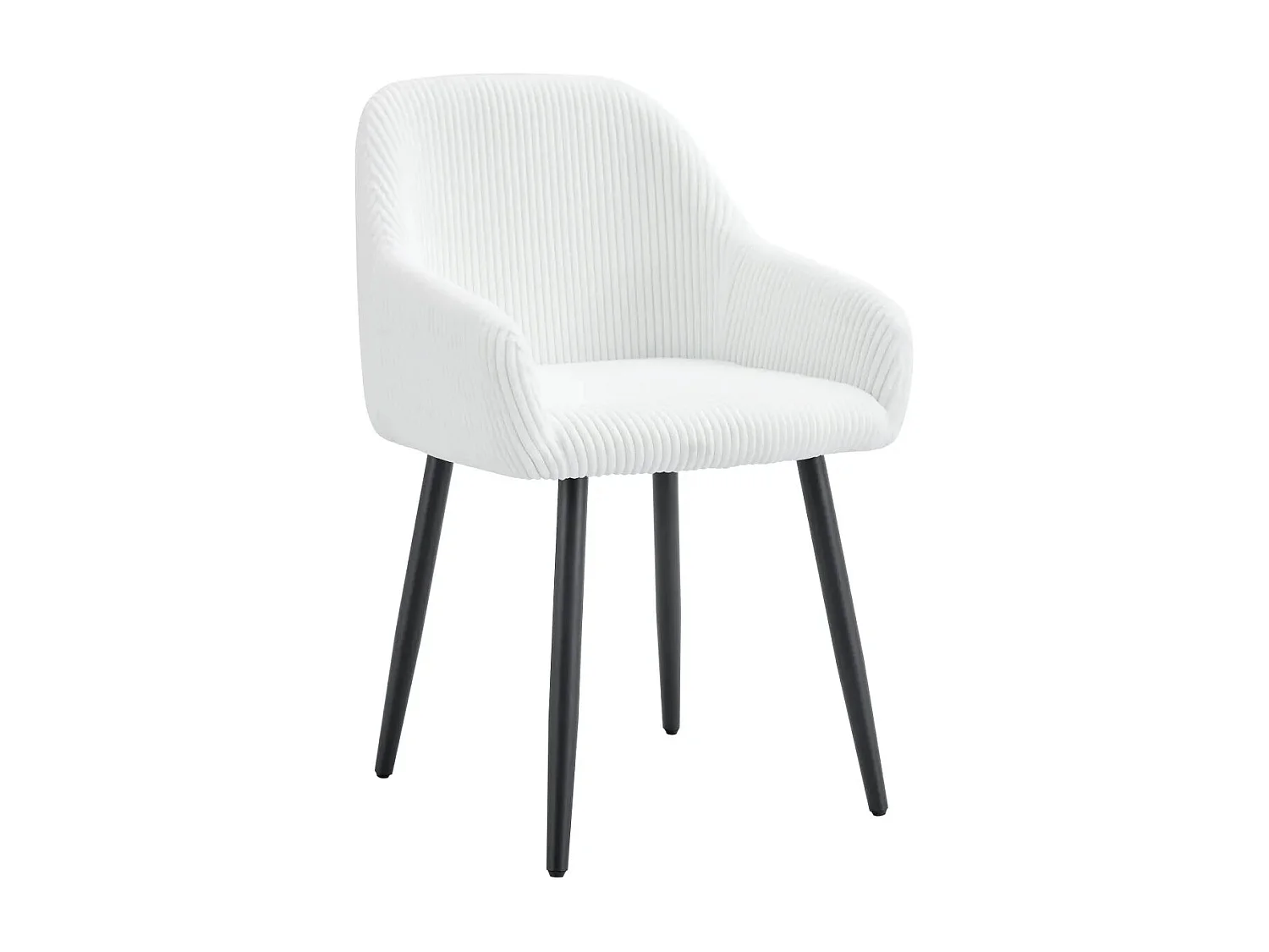 Lot de 2 chaises avec accoudoir PEACH pieds métal noir