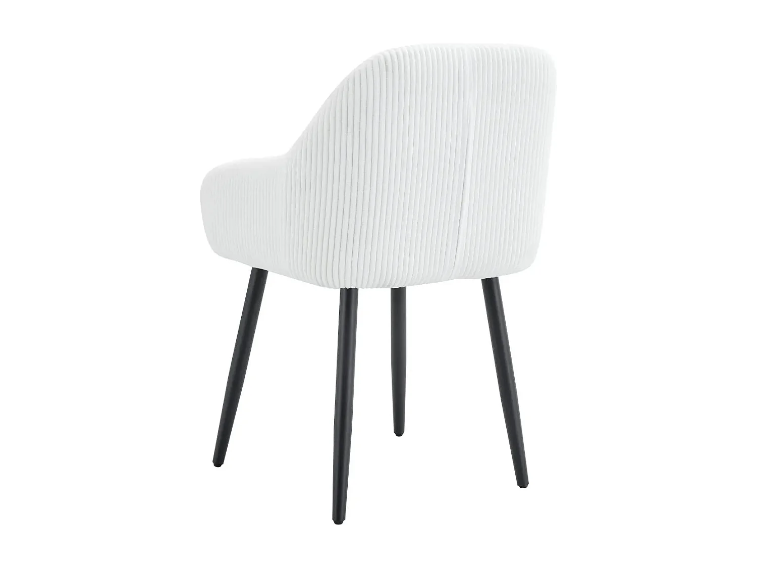 Lot 2 Chaises Salle à Manger Peach Accoudoirs Écru Pieds Métal Noir