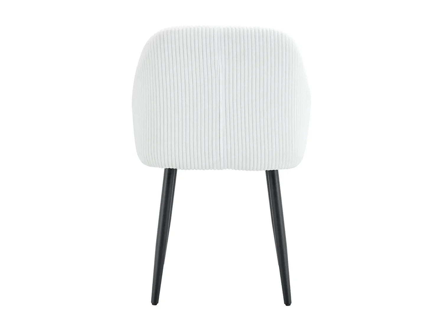 Lot 2 Chaises Salle à Manger Peach Accoudoirs Écru Pieds Métal Noir