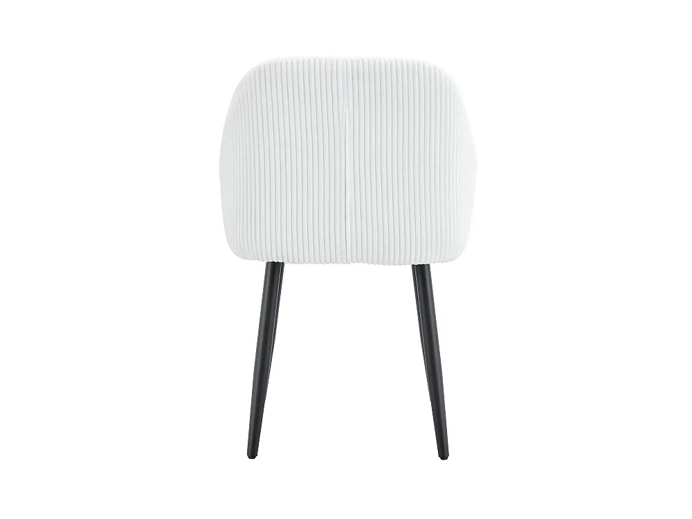 Lot 2 Chaises Salle à Manger Peach Accoudoirs Écru Pieds Métal Noir