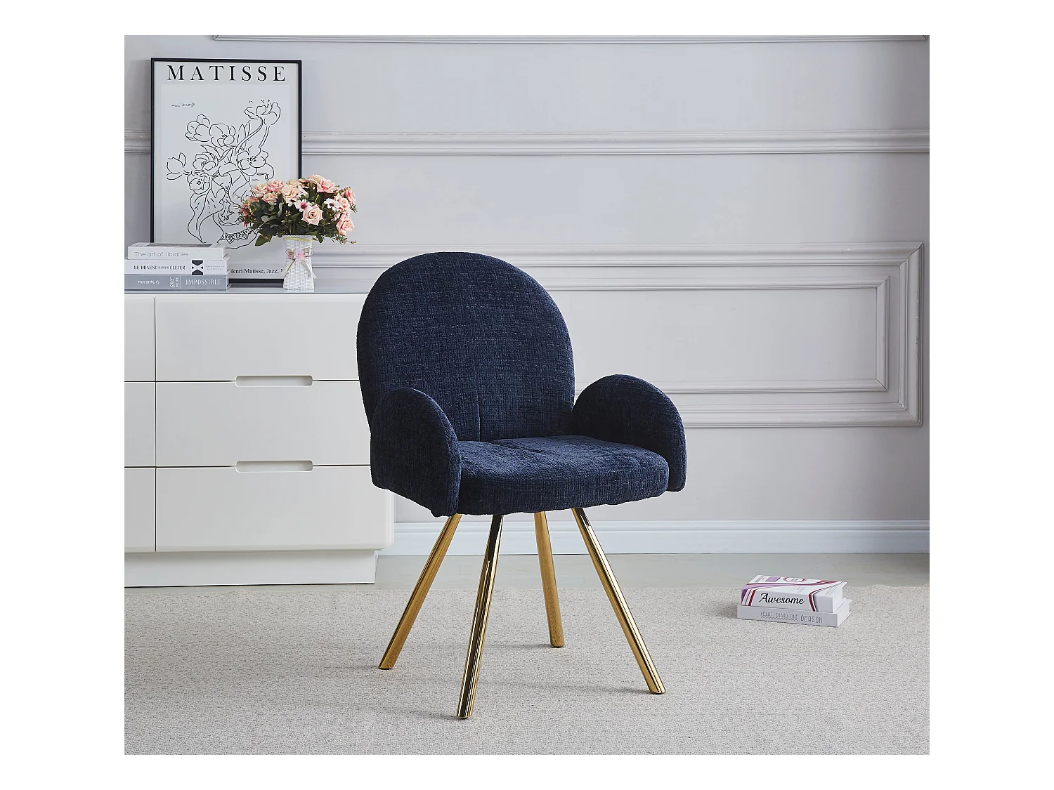 Lot de chaises MIMI avec Accoudoirs Gold 62x63x92 cm