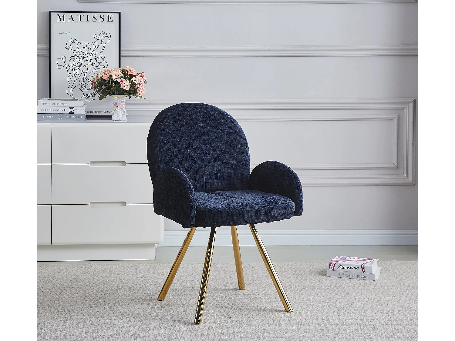 Lot de 2 chaises MIMI avec Accoudoirs Gold 62x63x92 cm