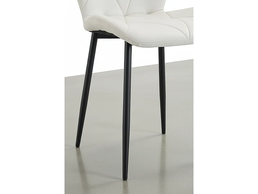 Lot 4 Chaises Salle à Manger Coquillage Velours Beige Pieds Métal Noir 46x58,5x87cm